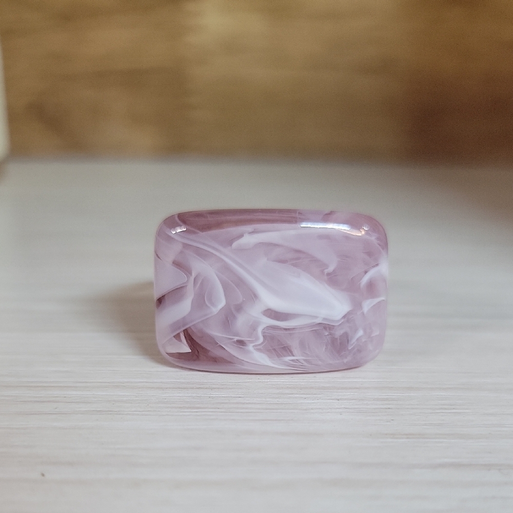 SMOKEY PURPLE SWIRL RING, METAL FREE
